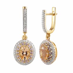 Kolczyki z morganitami, różowymi ametystami i diamentami (E88810 Y A MR) - zdjęcie: 2