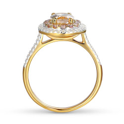 Pierścionek z morganitem, różowymi ametystami i diamentami (R88810 Y MR): 10 - zdjęcie: 5