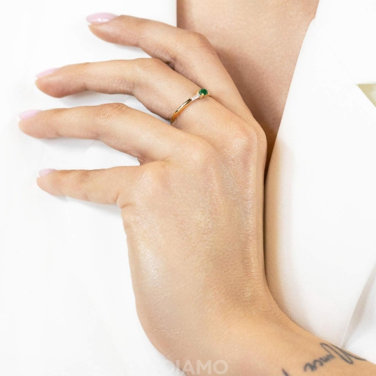 Pierścionek ze szmaragdem i diamentami (R82446 Y EM): 10