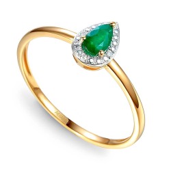 Pierścionek ze szmaragdem i diamentami (R69348 Y EM): 13 - zdjęcie: 2