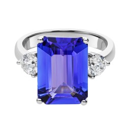 Pierścionek z tanzanitem i diamentami (R39446 W T D): 10 - zdjęcie: 4