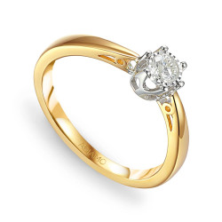 Pierścionek z diamentem (R88312 YW 0,14ct): 8 - zdjęcie: 2
