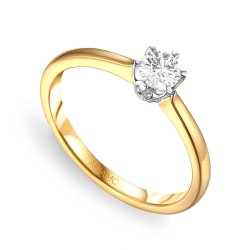 Pierścionek z diamentem (R39803 YW 0,25ct): 7 - zdjęcie: 2