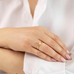 Pierścionek z diamentem (R34145 YW 0,21ct): 13 - zdjęcie: 3