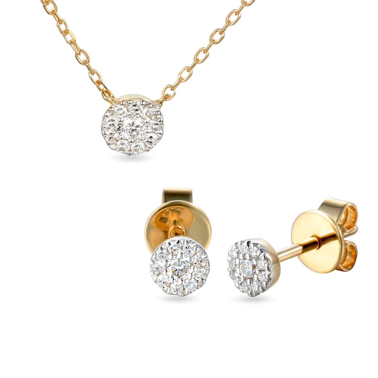Komplet biżuterii z diamentami (E76550+N08280)