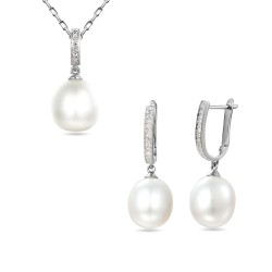 Komplet biżuterii z perłami i diamentami (Komplet 21600 W) - zdjęcie: 2