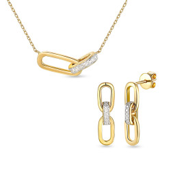 Komplet biżuterii z diamentami (Komplet E89523 N10113) - zdjęcie: 2