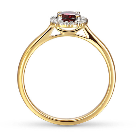 Pierścionek z rodolitem i diamentami (R75604 Y RH)