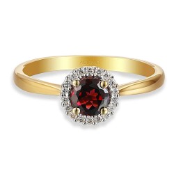 Pierścionek z rodolitem i diamentami (R75604 Y RH): 7 - zdjęcie: 4