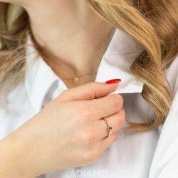 Pierścionek z rubinem i diamentem (R88474 Y RU): 15 - zdjęcie: 3