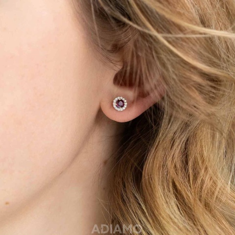 Kolczyki z rodolitami i diamentami (E75604 Y S RH)