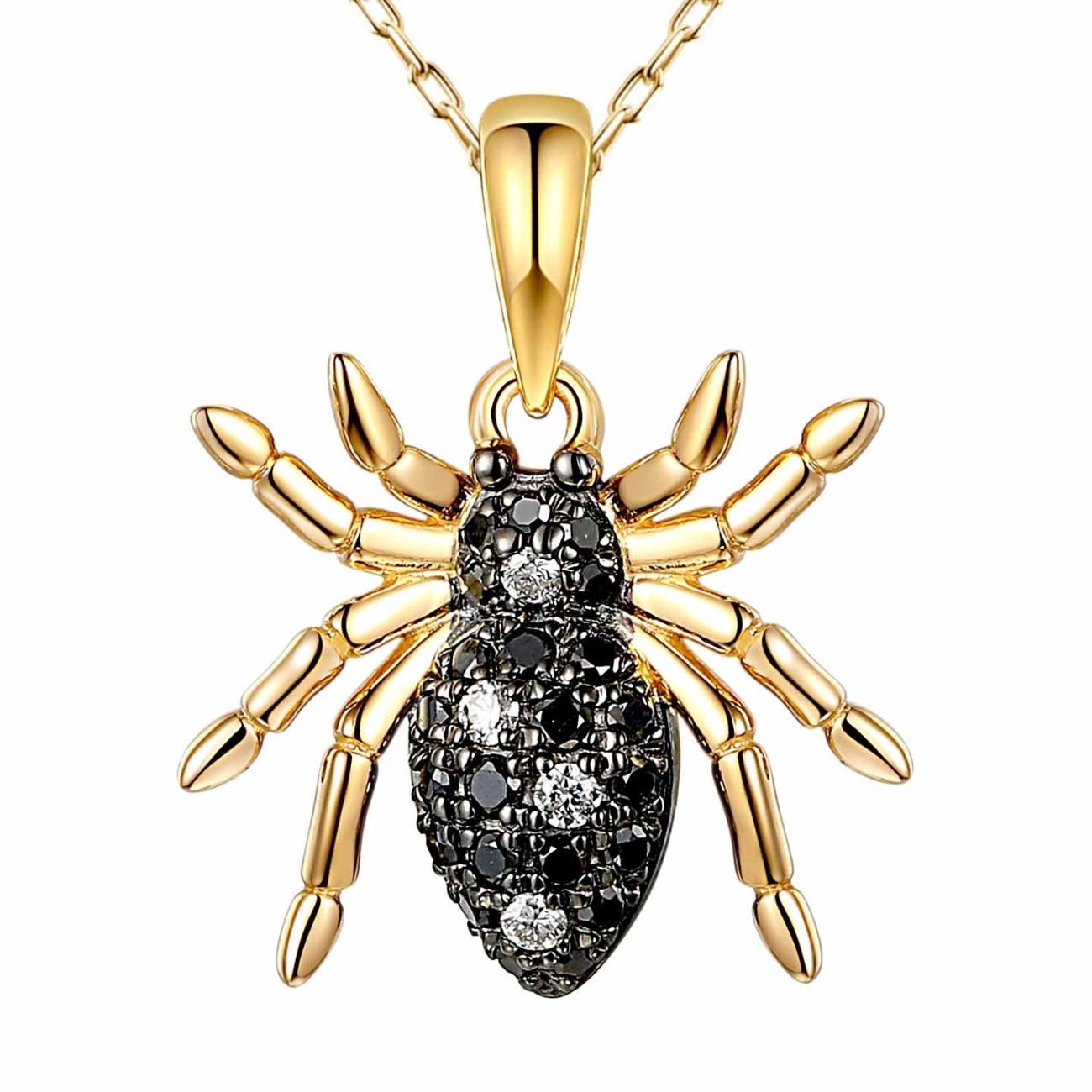 Zawieszka pająk z czarnymi diamentami (P88878 Y BD)