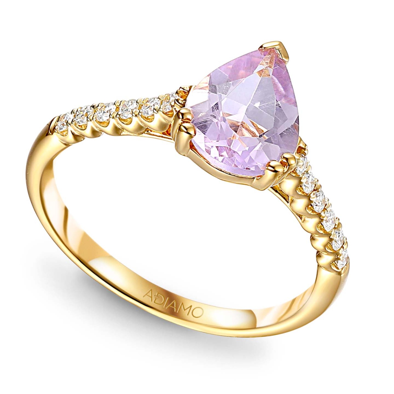 Pierścionek z różowym ametystem i diamentami (R86441 Y PAM): 13