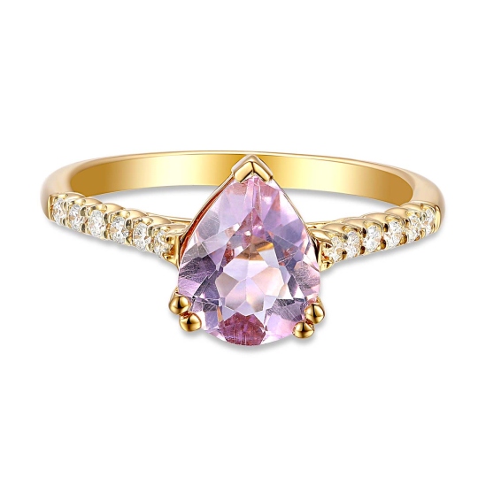 Pierścionek z różowym ametystem i diamentami (R86441 Y PAM): 13