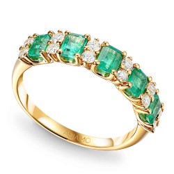 Pierścionek ze szmaragdami i diamentami (R83178 Y EM): 10 - zdjęcie: 2