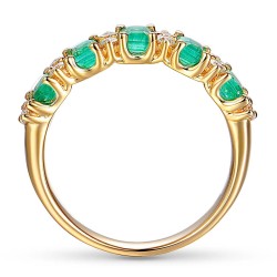 Pierścionek ze szmaragdami i diamentami (R83178 Y EM): 10 - zdjęcie: 5