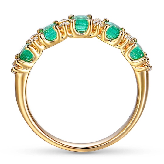 Pierścionek ze szmaragdami i diamentami (R83178 Y EM): 10