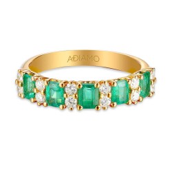 Pierścionek ze szmaragdami i diamentami (R83178 Y EM): 10 - zdjęcie: 4