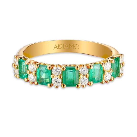 Pierścionek ze szmaragdami i diamentami (R83178 Y EM): 10