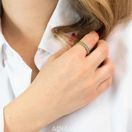 Pierścionek ze szmaragdami i diamentami (R83762 Y EM): 7