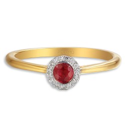 Pierścionek z rubinem i diamentami (R75220 YW RU): 15 - zdjęcie: 4