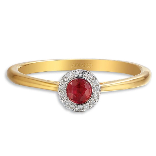 Pierścionek z rubinem i diamentami (R75220 YW RU): 15