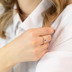 Pierścionek z rubinem i diamentami (R75220 YW RU): 15 - zdjęcie: 3