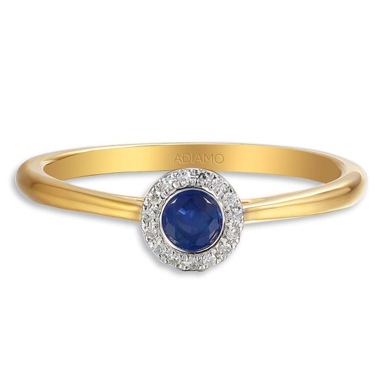 Pierścionek z szafirem i diamentami (R75220 YW SA): 13