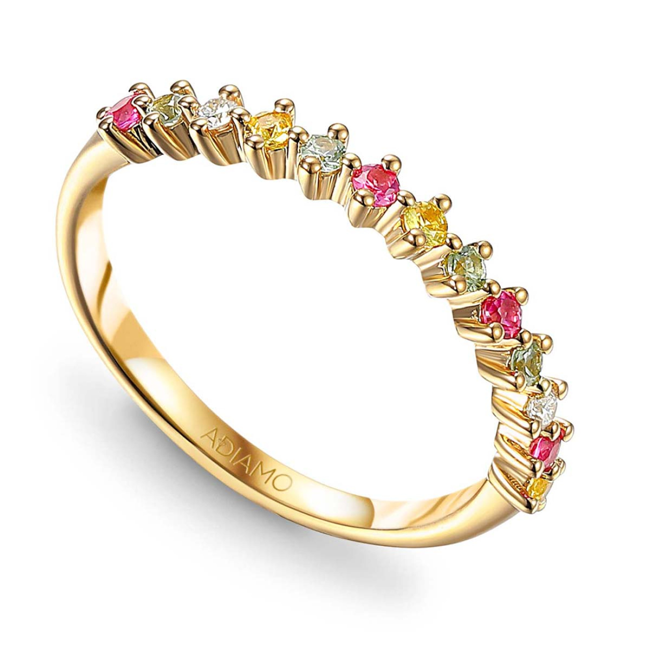 Pierścionek z kolorowymi szafirami i diamentami (R80038 Y SA): 8