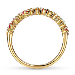 Pierścionek z kolorowymi szafirami i diamentami (R80038 Y SA): 8 - zdjęcie: 5