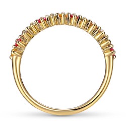 Pierścionek z kolorowymi szafirami i diamentami (R80038 Y SA): 8 - zdjęcie: 5