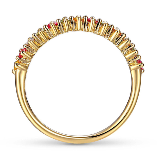 Pierścionek z kolorowymi szafirami i diamentami (R80038 Y SA): 8