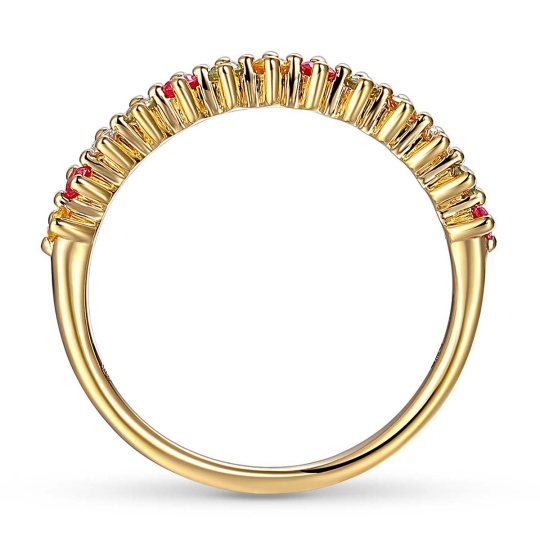 Pierścionek z kolorowymi szafirami i diamentami (R80038 Y SA): 8