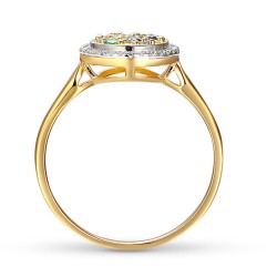 Pierścionek z kolorowymi kamieniami i diamentami (R91011 Y SA,WT,EM): 14 - zdjęcie: 5