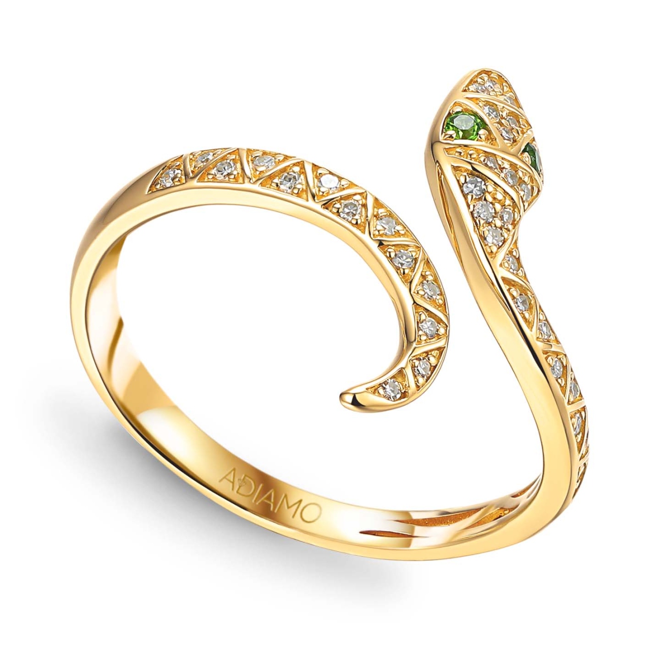 Pierścionek wąż z diopsydami i diamentami (R88794 Y CD): 7