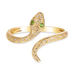 Pierścionek wąż z diopsydami i diamentami (R88794 Y CD): 7 - zdjęcie: 3