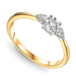 Pierścionek z diamentami (R66813 YW 0,08ct): 7 - zdjęcie: 2