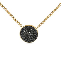 Naszyjnik z czarnymi diamentami (N10164 Y BD) - zdjęcie: 2