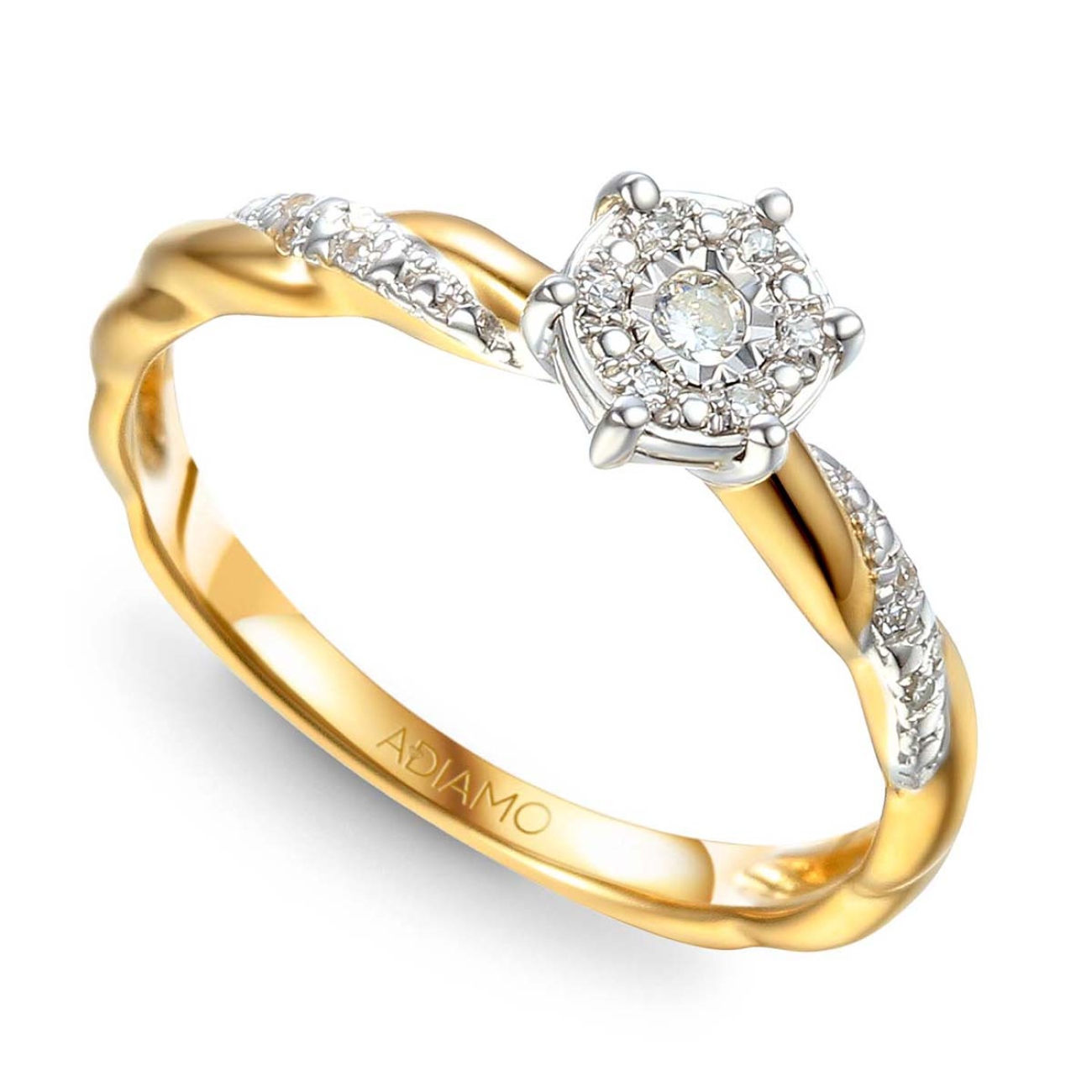 Pierścionek z diamentami (R71617 YW): 11