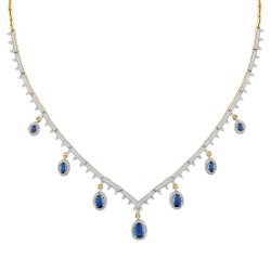 Kolia z szafirami i diamentami (N10716 Y SA) - zdjęcie: 2