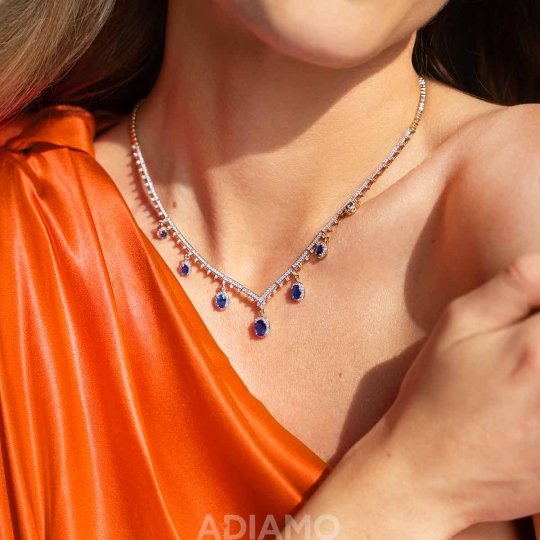 Kolia z szafirami i diamentami (N10716 Y SA)