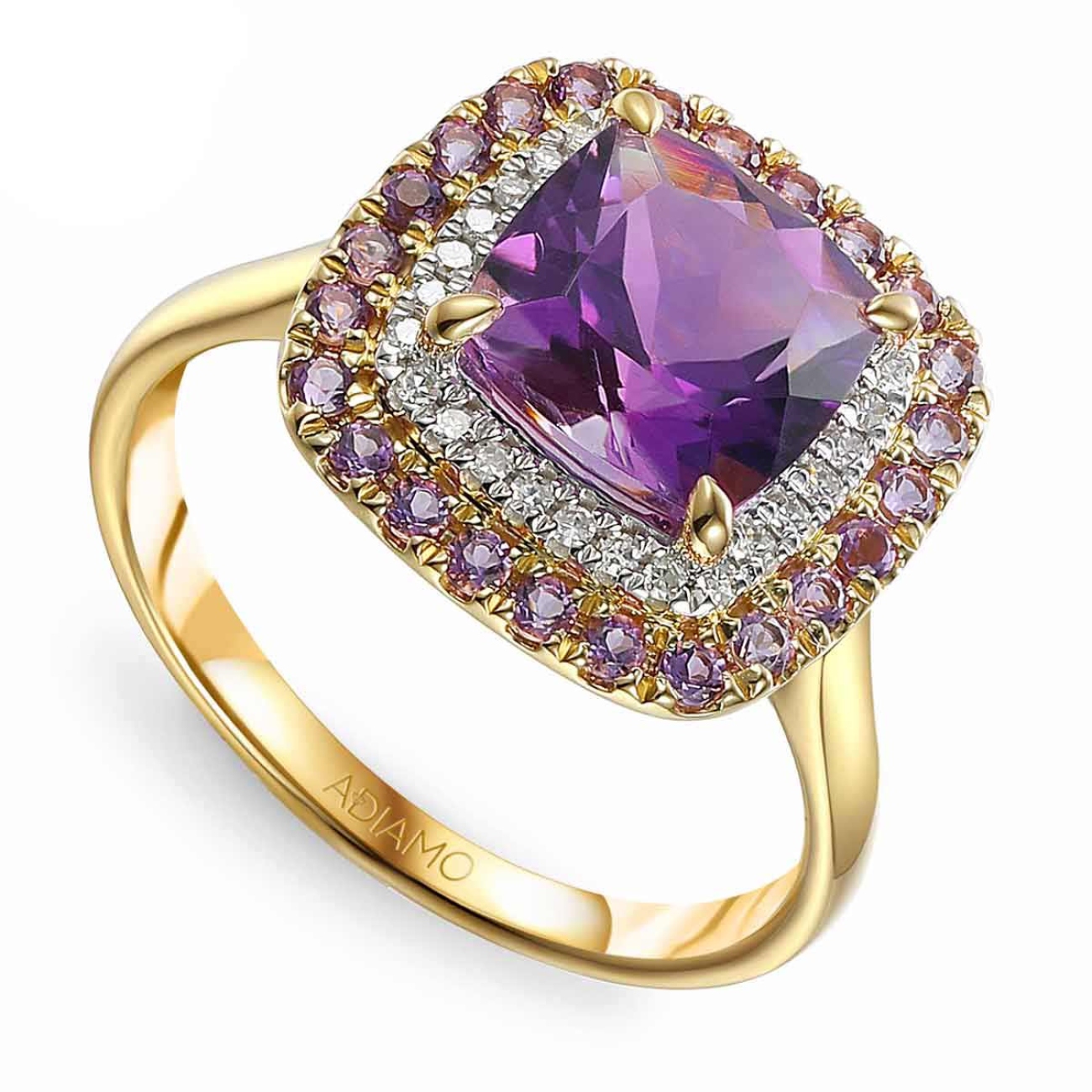 Pierścionek z ametystami i diamentami (R88811 Y AM): 8