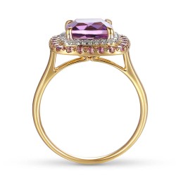 Pierścionek z ametystami i diamentami (R88811 Y AM): 8 - zdjęcie: 5