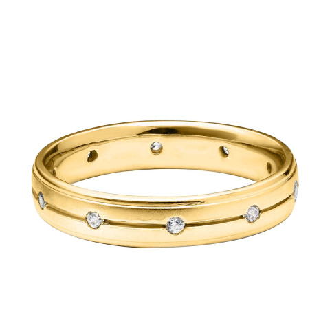 Obrączka ślubna z diamentami, 4 mm (O-R48918 Y)