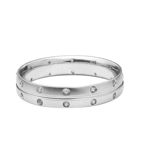 Obrączka z diamentami, 4 mm (O-R48907 W)