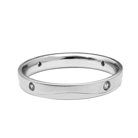 Obrączka z diamentami, 4 mm (O-R48893 W)