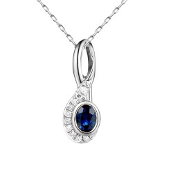 Zawieszka z szafirem i diamentami (P58015 W SA) - zdjęcie: 2