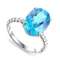 Pierścionek z niebieskim topazem i diamentami (R85125 W BT): 8 - zdjęcie: 2