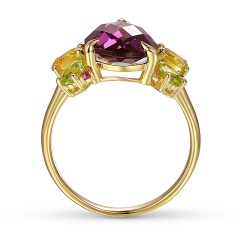 Pierścionek z kolorowymi kamieniami i diamentami (R88901 Y)