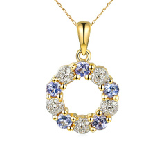 Zawieszka z tanzanitami i diamentami (P85272 Y T)